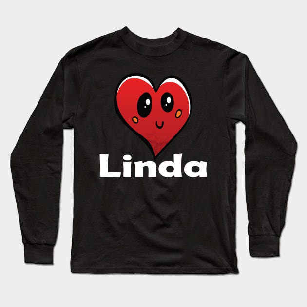 Linda Heart Long Sleeve T-Shirt by ProjectX23Red